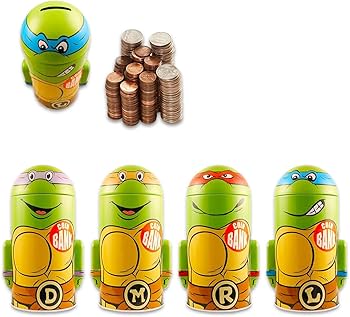 アメコミ Teenage Mutant Ninja Turtles coin bank Amazon.com: Teenage Mutant Ninja Turtles Coin Bank Bundle